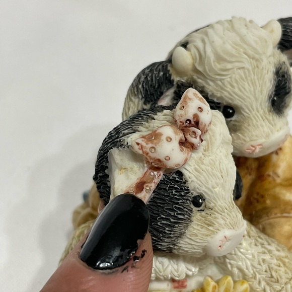 Cute 3” Mary’s Moo Moos Cows Calves Autumn Harvest Sunflowers Decor Figure guc - Picture 8 of 8